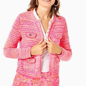 Lilly Pulitzer | Kienna Knit Cardigan Jacket Aura Pink Metallic Marl  Sz XL NWT
